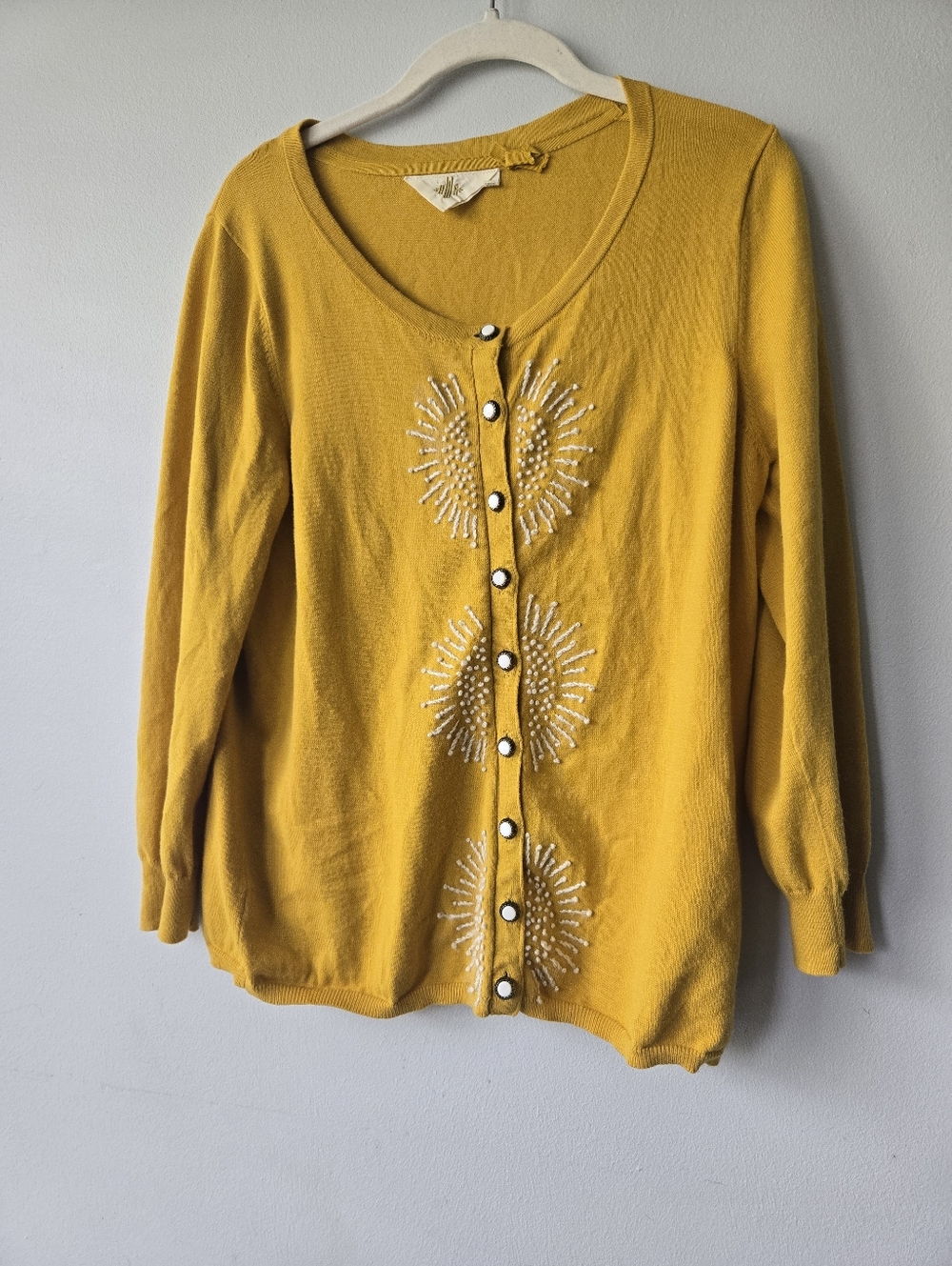 Anthropologie HWR Mustard Yellow Cardigan Large
